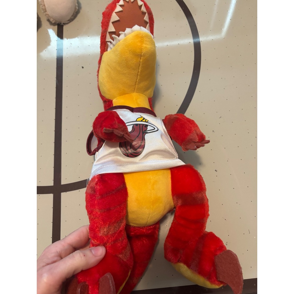 Miami Heat NBA Plush Dinosaur T-Rex Stuffed Animal Red Yellow Basketball Mascot